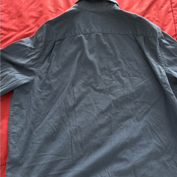 Express Dark Blue Casual Button-Down Shirt - Picture 4 of 4